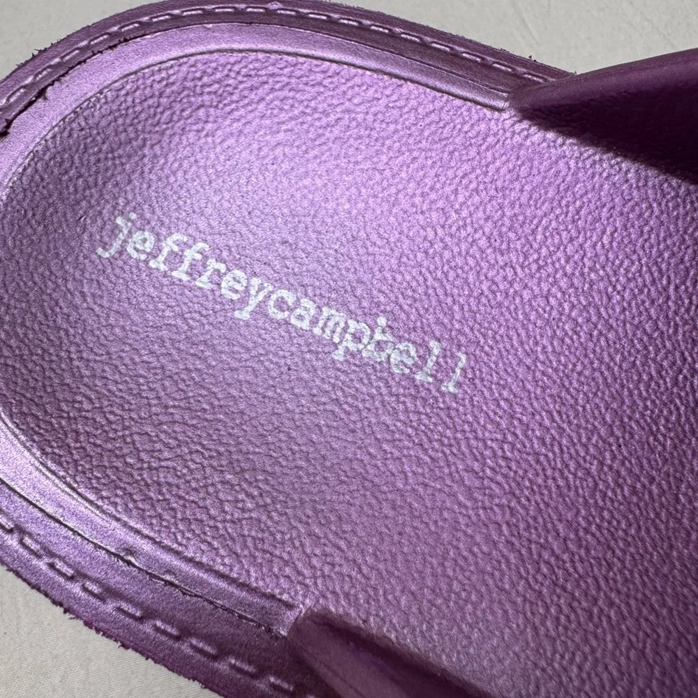 Jeffrey Campbell Metallic Purple Platform Mules - Picture 4 of 6